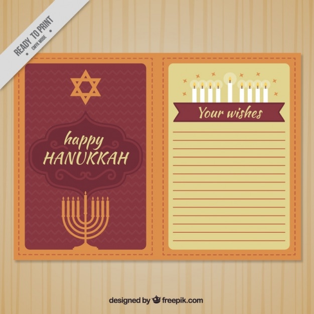 Hanukkah greeting card in flat design