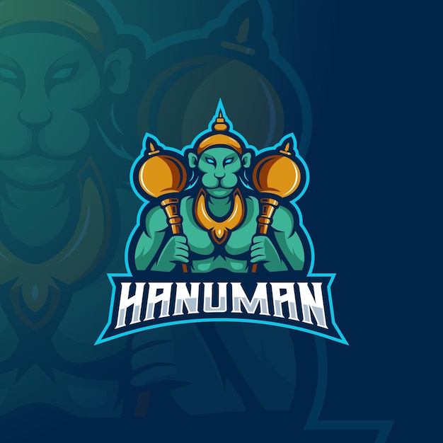 Premium Vector Hanuman Mascot Logo Design Monkey God Illustration For Esport Gaming Team