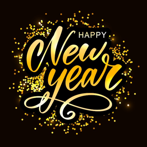 Premium Vector | Happy 2020 new year lettering