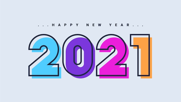 Premium Vector | Happy 2021 new year greeting card
