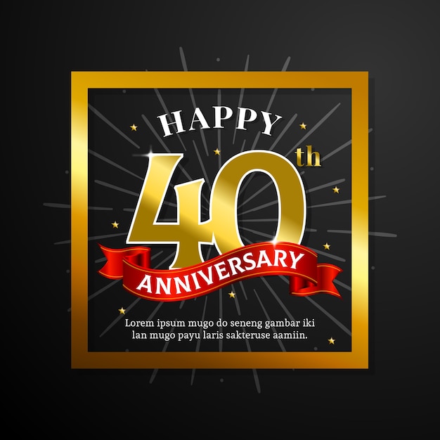Download Happy 40th anniversary card | Premium Vector