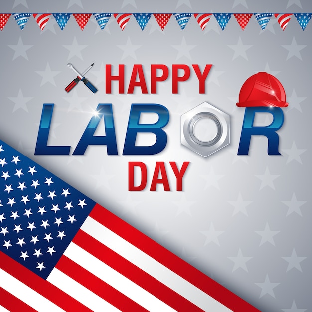 Premium Vector Happy American Labor Day Greeting Card Design 1535