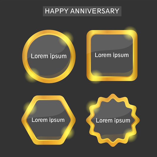 Premium Vector | Happy anniversary labels