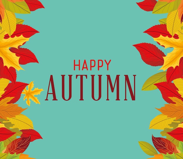 Premium Vector Happy autumn poster