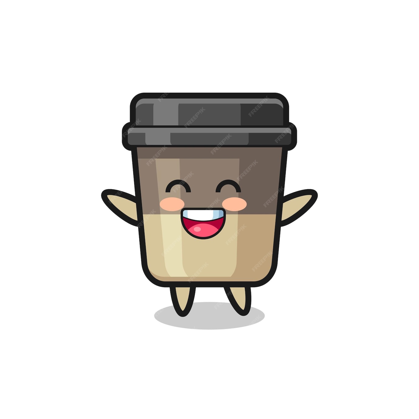 Premium Vector | Happy baby coffee cup cartoon character , cute style ...