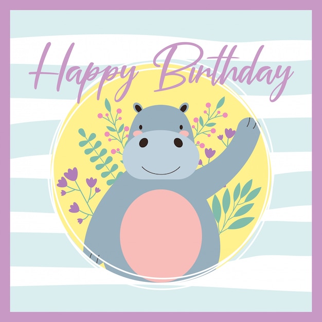 Premium Vector Happy Baby Shower Card With Cute Animal Cartoon Vector Digital Image Illustration