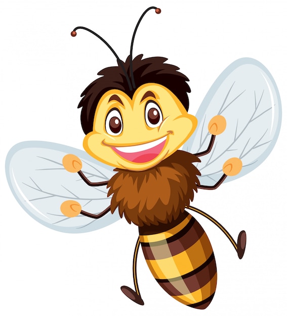 Premium Vector | A happy bee on white background