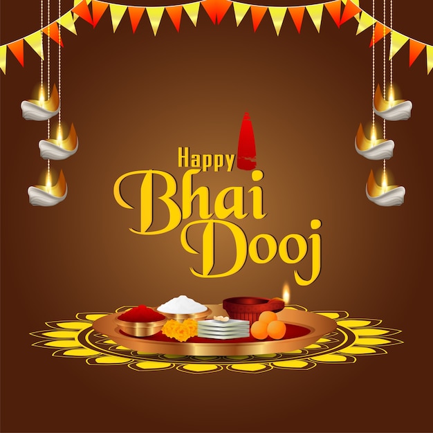 Premium Vector | Happy bhai dooj festival of indian family with ...