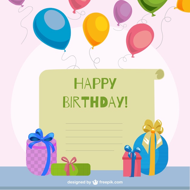 Happy birtday party card Vector | Free Download