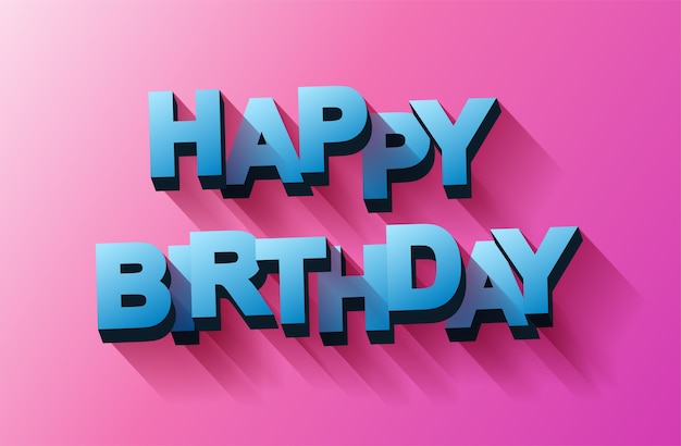 Download Premium Vector | Happy birthday 3d text with shadow