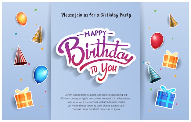 Premium Vector Happy Birthday Background Banner Poster Invitation And Greeting Card