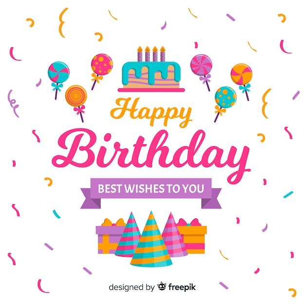 Free Vector | Happy birthday background in flat style