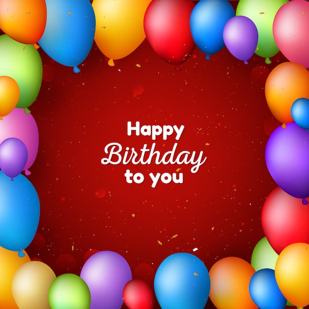 Download Happy birthday background with balloons | Premium Vector
