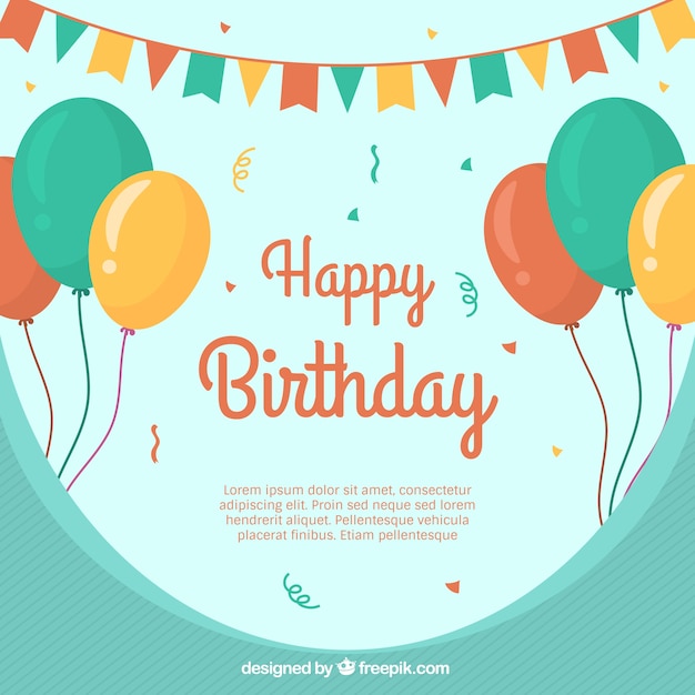 Free Vector | Happy birthday background with balloons