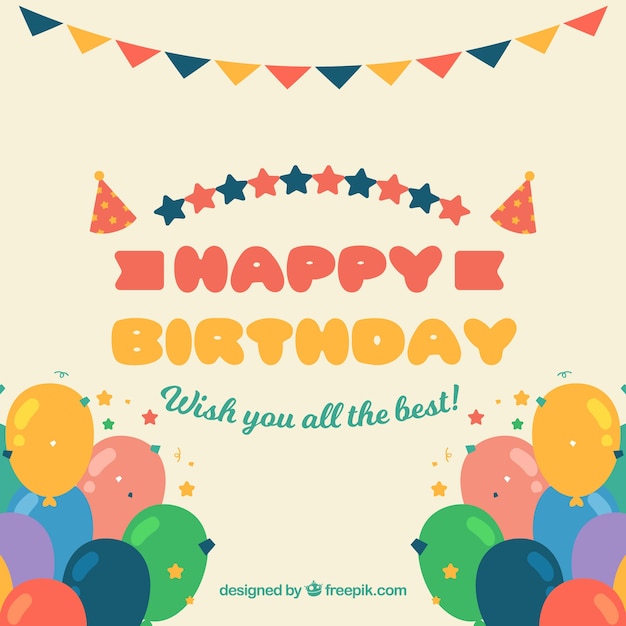Free Vector | Happy birthday background with balloons