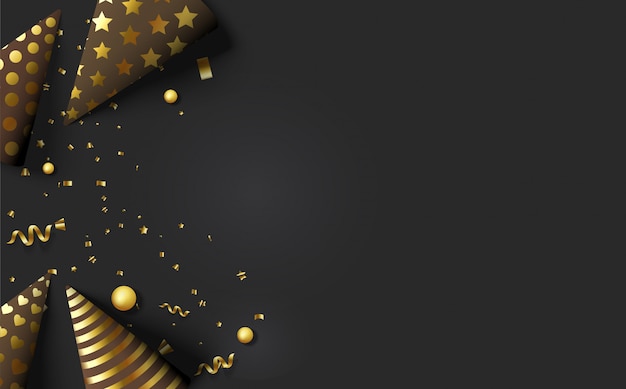 Gold And Black Birthday Background Hd