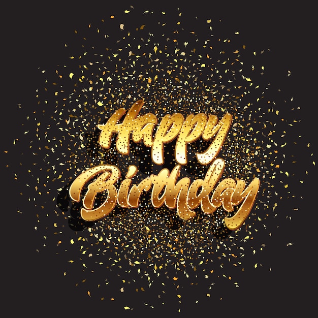 Premium Vector | Happy birthday background with glitter and confetti
