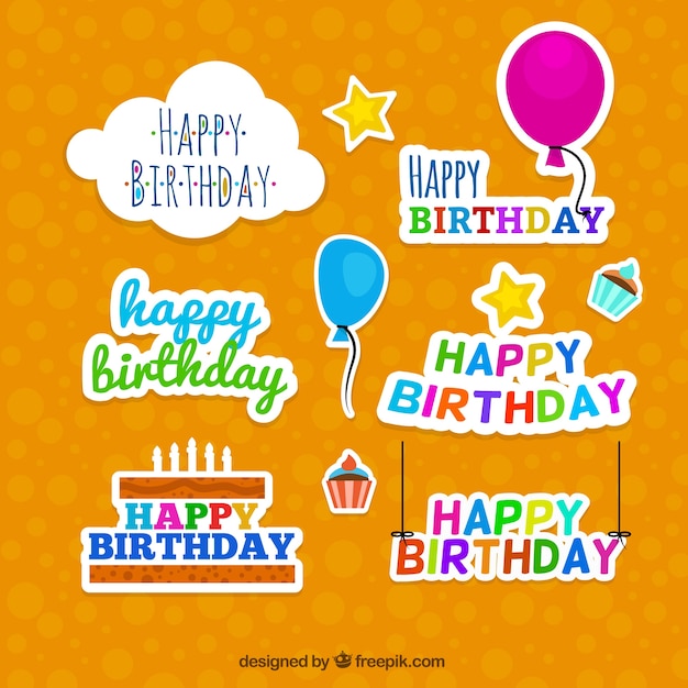 Free Vector | Happy birthday badges