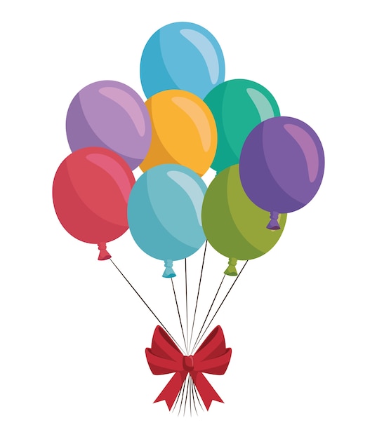 Premium Vector | Happy birthday balloons air party