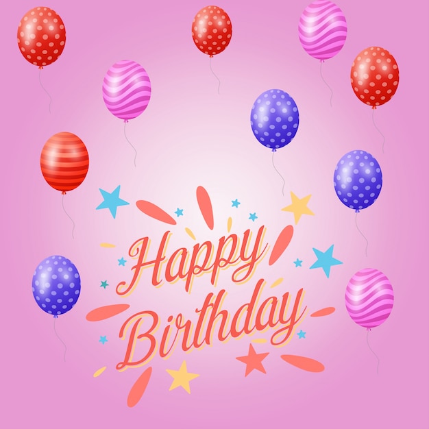 Premium Vector | Happy birthday balloons background