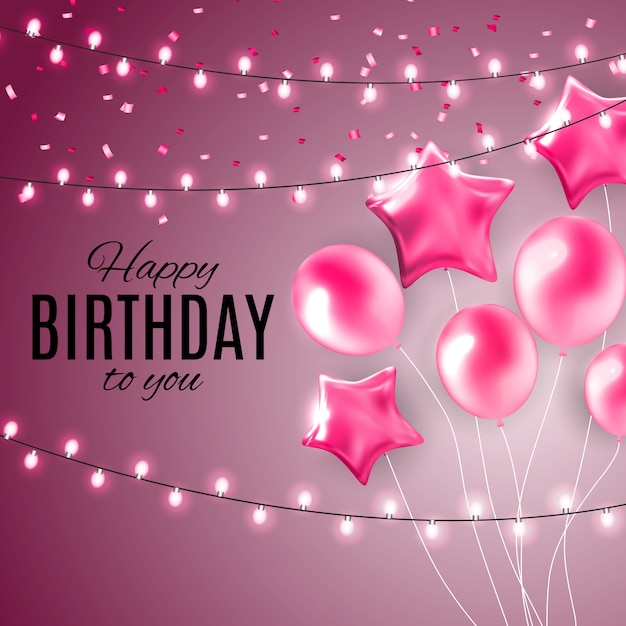 Download Happy birthday balloons background | Premium Vector