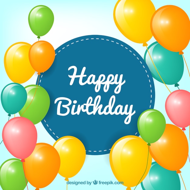 Free Vector | Happy birthday balloons background