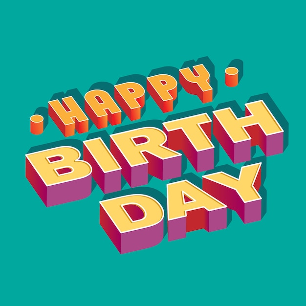 Download Happy birthday banner 3d | Free Vector