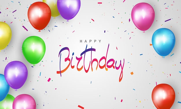 Happy birthday banner colorful celebration background | Premium Vector