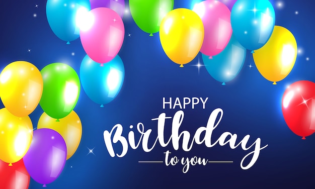 Premium Vector | Happy birthday banner colorful celebration background