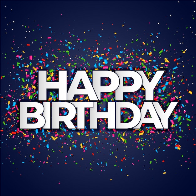 Happy birthday banner with confetti Vector | Free Download