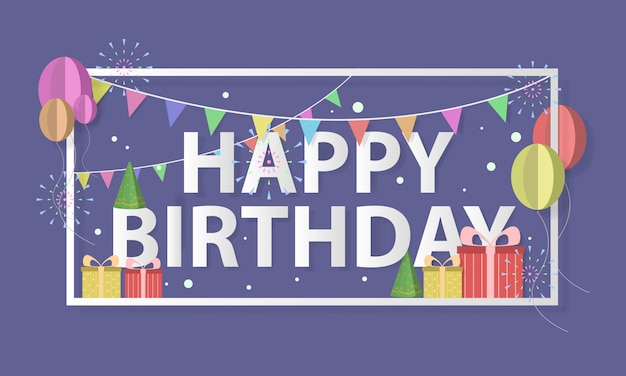 Download Happy birthday banner Vector | Premium Download