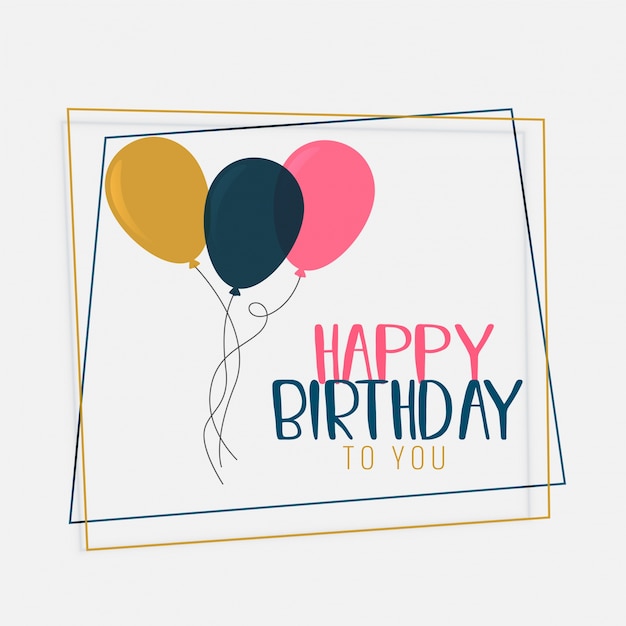 Happy birthday card design with flat color\
balloons