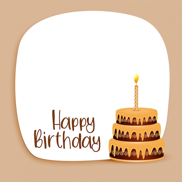 Free Vector | Happy birthday card design with text space and cake