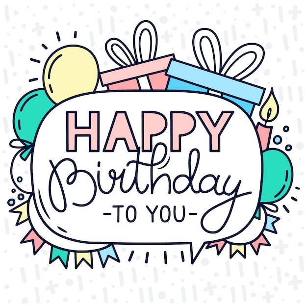 Premium Vector Happy Birthday Card Design