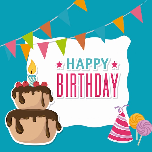 Premium Vector | Happy birthday card design.