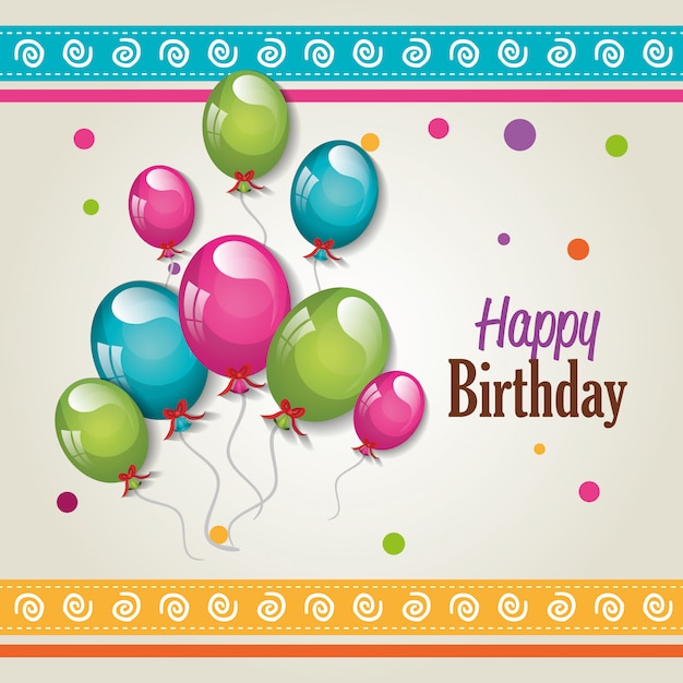 Premium Vector | Happy birthday card design