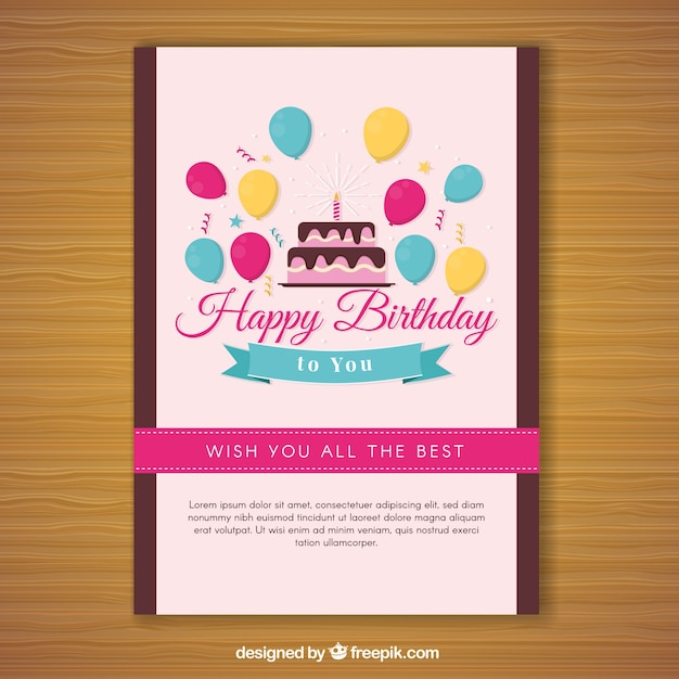 Free Vector | Happy birthday card in flat style