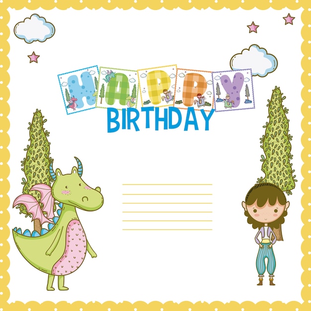 Download Happy birthday card for little boy | Premium Vector