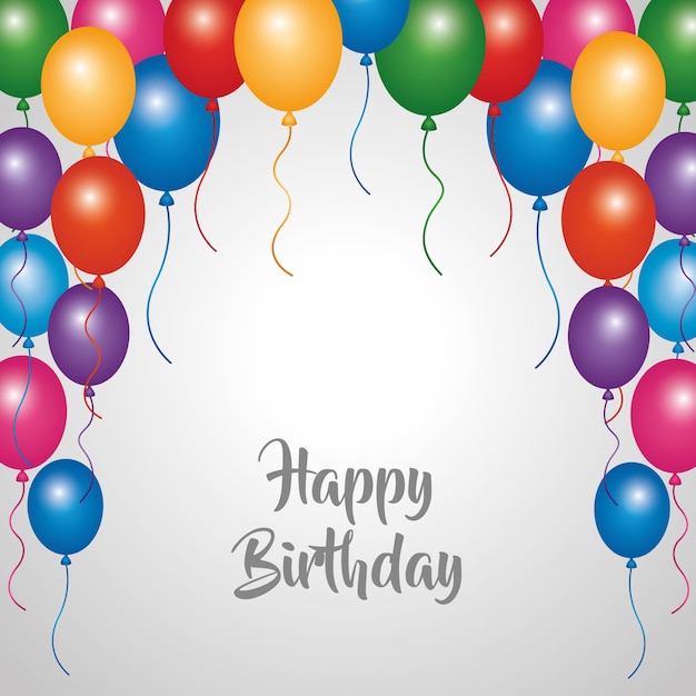 Download Happy birthday card party celebration border balloons ...