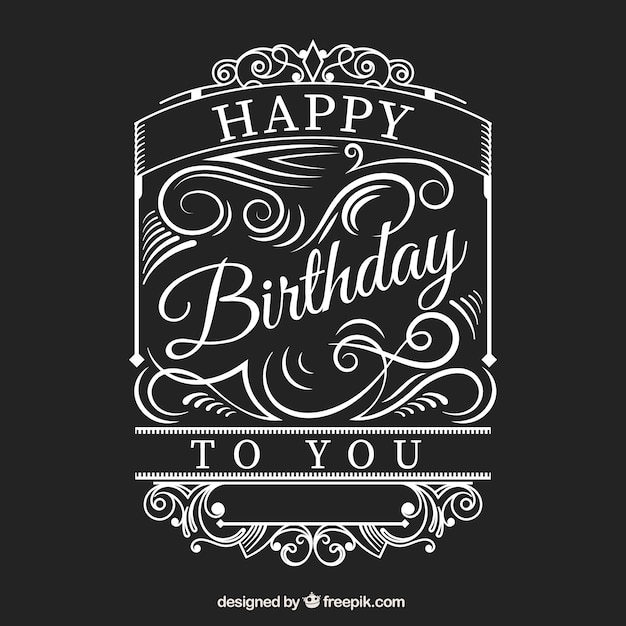 Download Happy birthday card in retro style Vector | Free Download