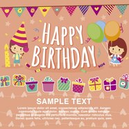 Free Vector Happy Birthday Card Template
