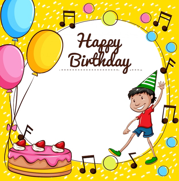 Happy birthday card template Vector | Free Download