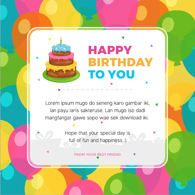 Download Premium Vector | Happy birthday card template