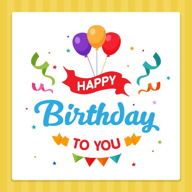 Premium Vector Happy Birthday Card Template