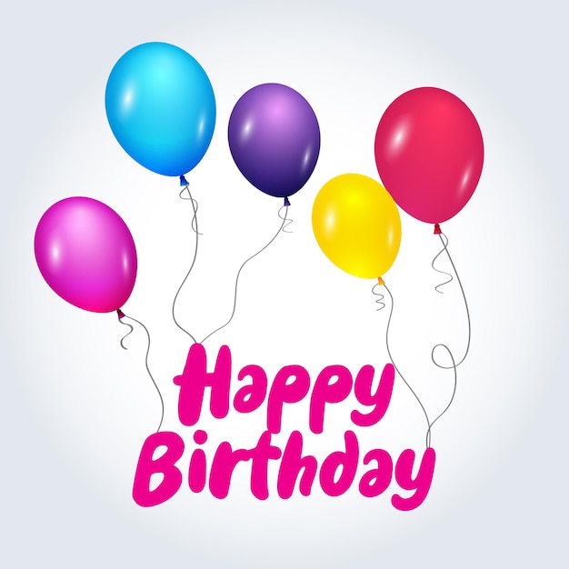 Premium Vector | Happy birthday card with balloons