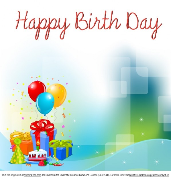 Happy birthday card with balloons Vector | Free Download