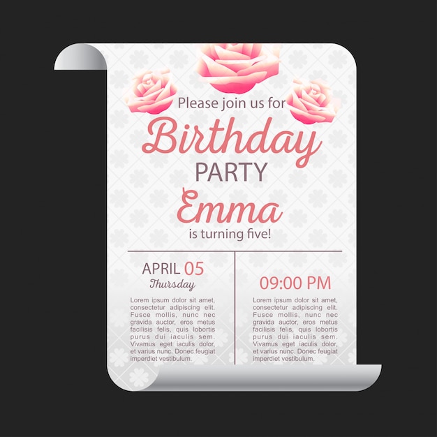 Free Vector Happy Birthday Card With Elegent Design And Dark Background