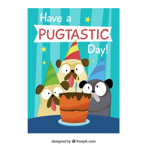Happy birthday card with illustration