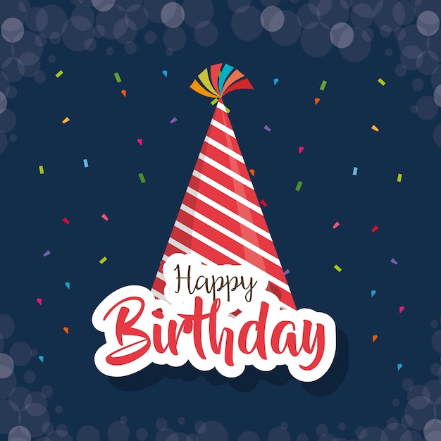 Download Premium Vector | Happy birthday card with party hat