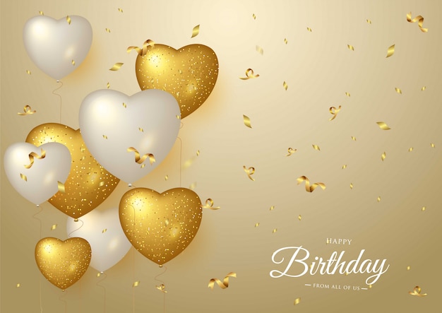 Happy birthday celebration golden background | Premium Vector